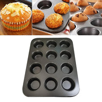 Mini Muffin Tray 12 Cup Muffins Pan Carbon Steel 35x26.5x3cm