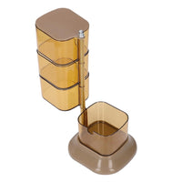 360° Rotatable Acrylic Jewelry Accessory Organizer 4 Layers