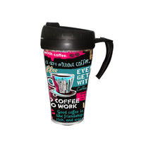 (Net) Herevin Decorated Coffee Mug - Coffee Pink 500 ML