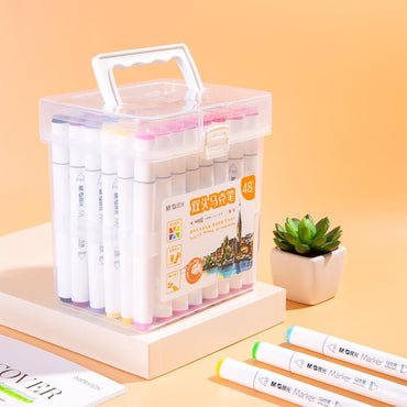 (Net) Portable Double-Headed Marker Pen Food Grade Water-Based Marker Pen 48 Pcs
