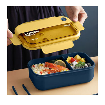 Lunch Box High Capacity 2 grid Picnic Food Fruit Container Storage Box with Tableware Bento Box