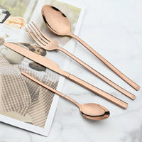 (Net) Western Tableware 24 piece Set Creative Stainless Steel Steak Knife, Fork And Spoon Set With Bag / KC22-325 / KC22-322-3 / 695772