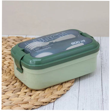 Lunch Box  2 grid Picnic Food Fruit Container Storage Box with Tableware Bento Box 800ml