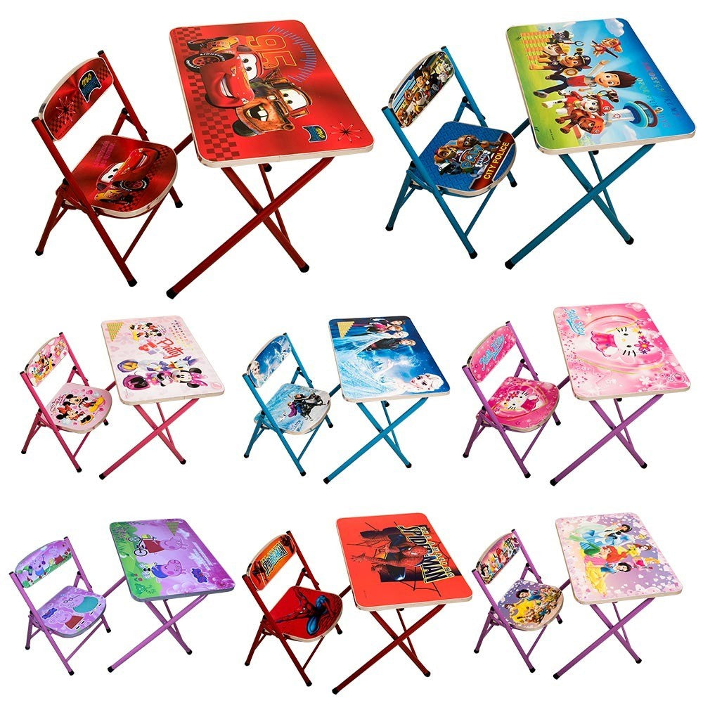 (NET) Foldable Characters Kids Table & Chair Set