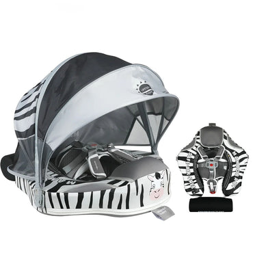 (Net) Mambobaby Pool Float with Canopy And Tail Zebra