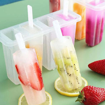 Plastic Popsicle Mold and Ice Cream Mold Multi Grid Clear White