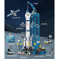 City Space Station Building Blocks Rockets and Space Shuttle Astronaut Figure Block MOC Bricks Set Children Toys 521 pcs