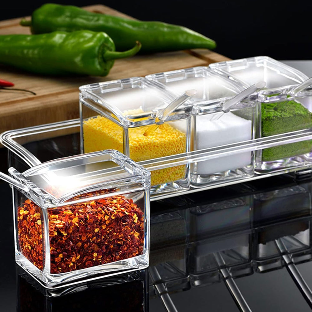 Transparent Kitchen Spice Box Organizer Storage Spice Boxes Seasoning