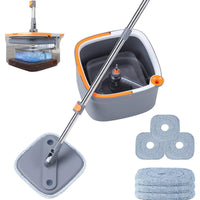 (Net) Household Mop Buckets, Rotary mop with Bucket, Hands-Free Attachment, twistable mop, decontamination Separation, Automatic / KC-386