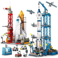 City Space Station Building Blocks Rockets and Space Shuttle Astronaut Figure Block MOC Bricks Set Children Toys 521 pcs