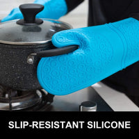 Extra Long Silicone Oven Mitts, Heat Resistant Oven Gloves Waterproof Flexible Pot Holders Heavy Duty Oven Mitts for Kitchen / KR-021