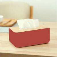 Plastic Tissue Box Wooden Lid Napkin Holder Container Wet Tissue Paper / 42250 / KN-521 / 4398