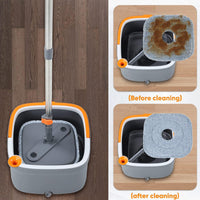 (Net) Household Mop Buckets, Rotary mop with Bucket, Hands-Free Attachment, twistable mop, decontamination Separation, Automatic / KC-386