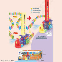 ( NET) Domino Train Sound and Light Automatic Laying Color Domino Intelligent Toy Electric Train