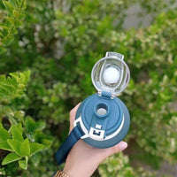 (Net) Water Bottle, BPA Free, Sport Gym Travel With Hanger With Time Marker, Leakproof - 800ml