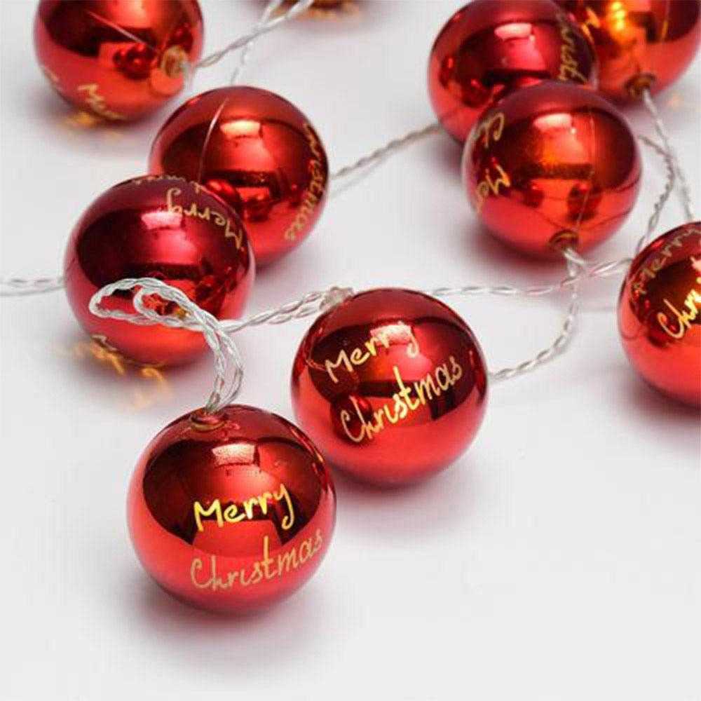 Christmas 10 Merry Christmas Lined Light up Balls / Q-1111 - Karout Online -Karout Online Shopping In lebanon - Karout Express Delivery 