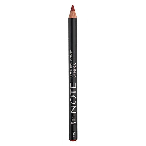 NOTE ULTRA RICH COLOR LIP PENCIL 12 CORAL RED - Karout Online -Karout Online Shopping In lebanon - Karout Express Delivery 