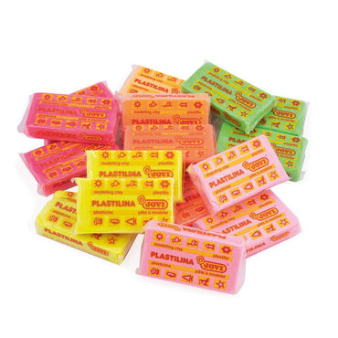 Jovi Plastilina Modelling Clay Set Of 30 Bars 50g Each 6 Neon Colors - Karout Online -Karout Online Shopping In lebanon - Karout Express Delivery 