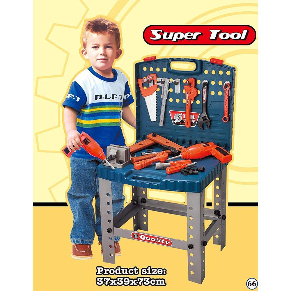 Quality Super Tool Set With Folding Work Bench Workshop Drill Toys & Baby