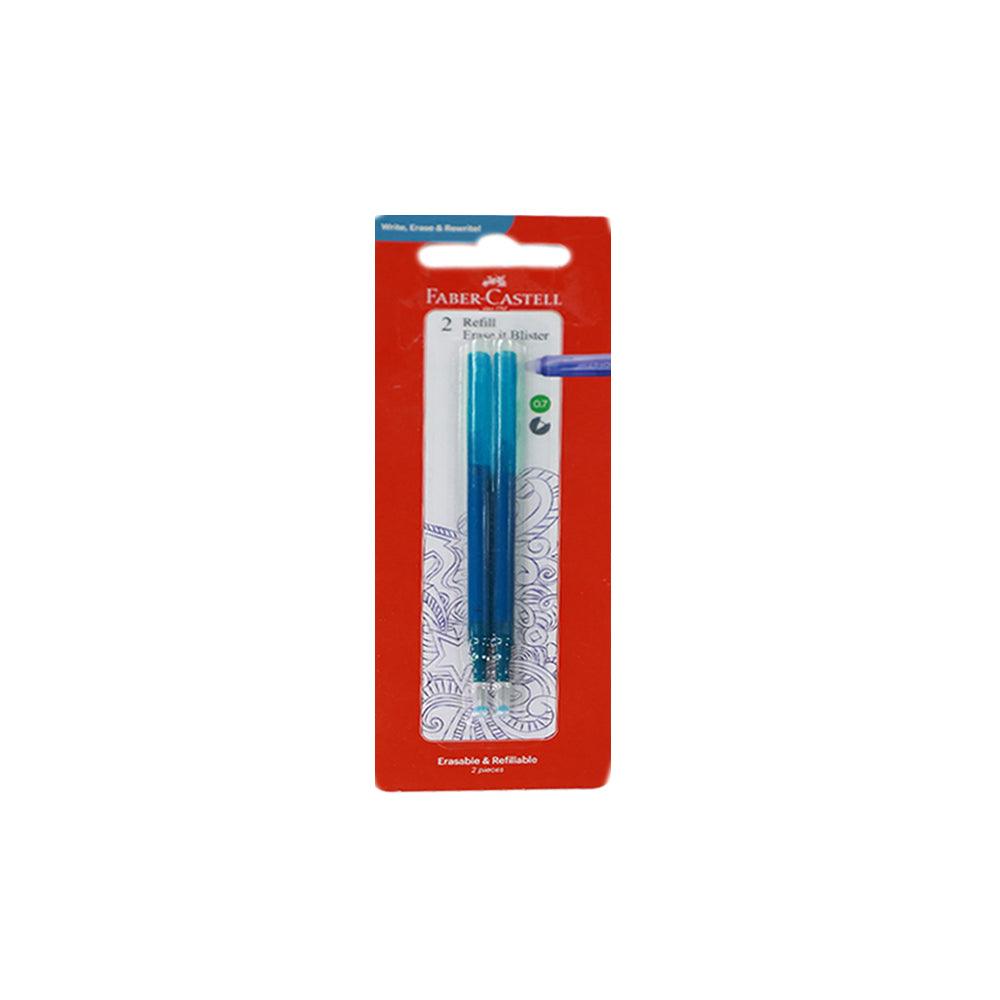 Faber Castell Erasable Gel Roller 0.7mm Refill 2 pcs Blue /06564 - Karout Online -Karout Online Shopping In lebanon - Karout Express Delivery 