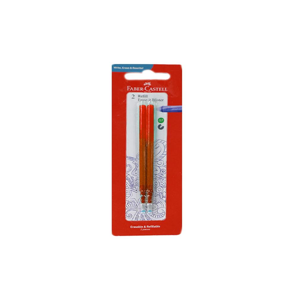 Faber Castell Erasable Gel Roller 0.7mm Refill 2 pcs Red - Karout Online -Karout Online Shopping In lebanon - Karout Express Delivery 