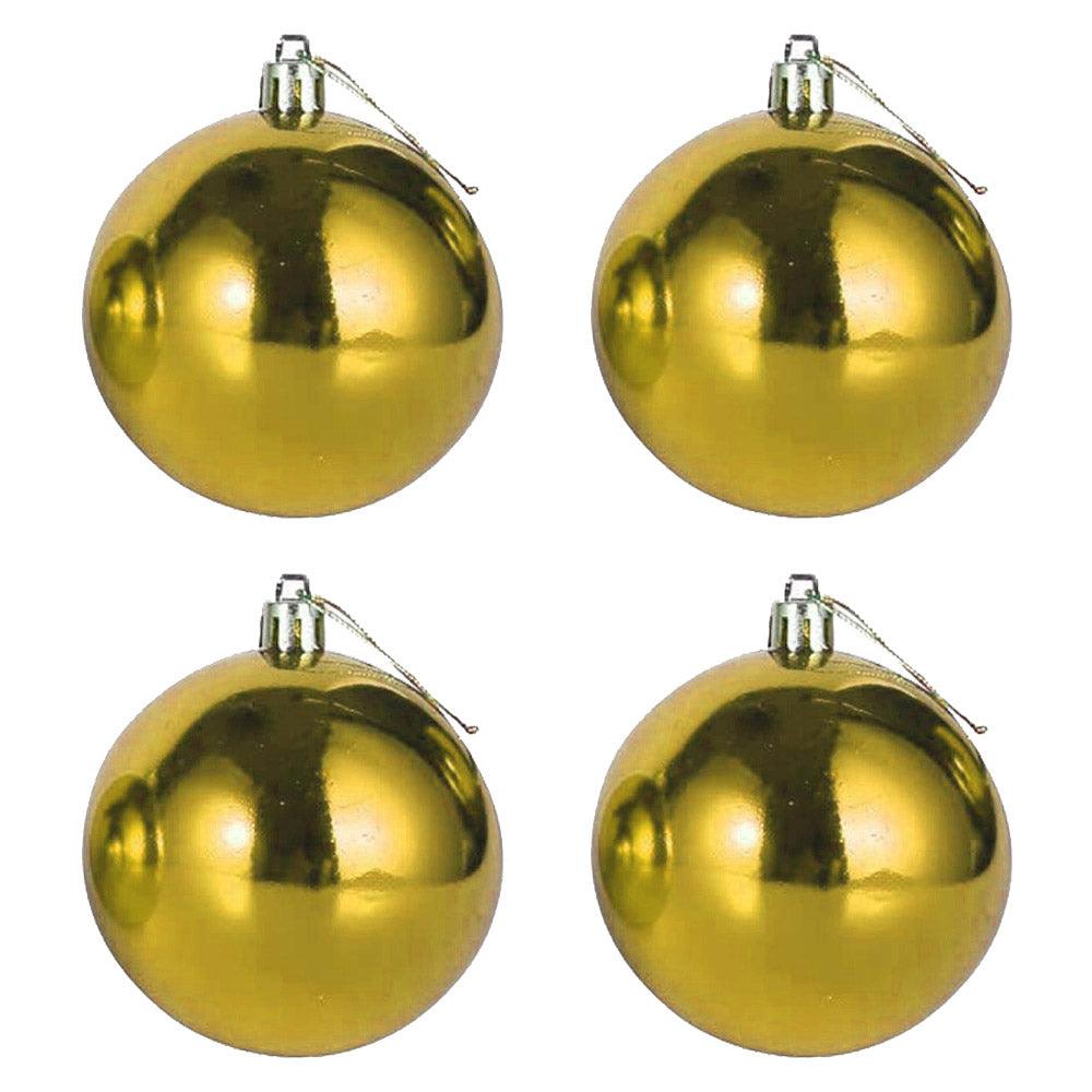 Christmas Decoration Gold Ball 10 cm (4 Pcs) - Karout Online -Karout Online Shopping In lebanon - Karout Express Delivery 