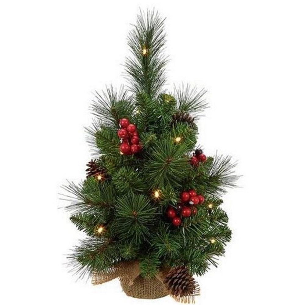 Christmas Plant Pot Tree 50 cm with 10 Led Light - Karout Online -Karout Online Shopping In lebanon - Karout Express Delivery 