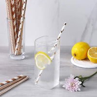 Paper Straws Eco Friendly Straws Rose Gold 100Pcs