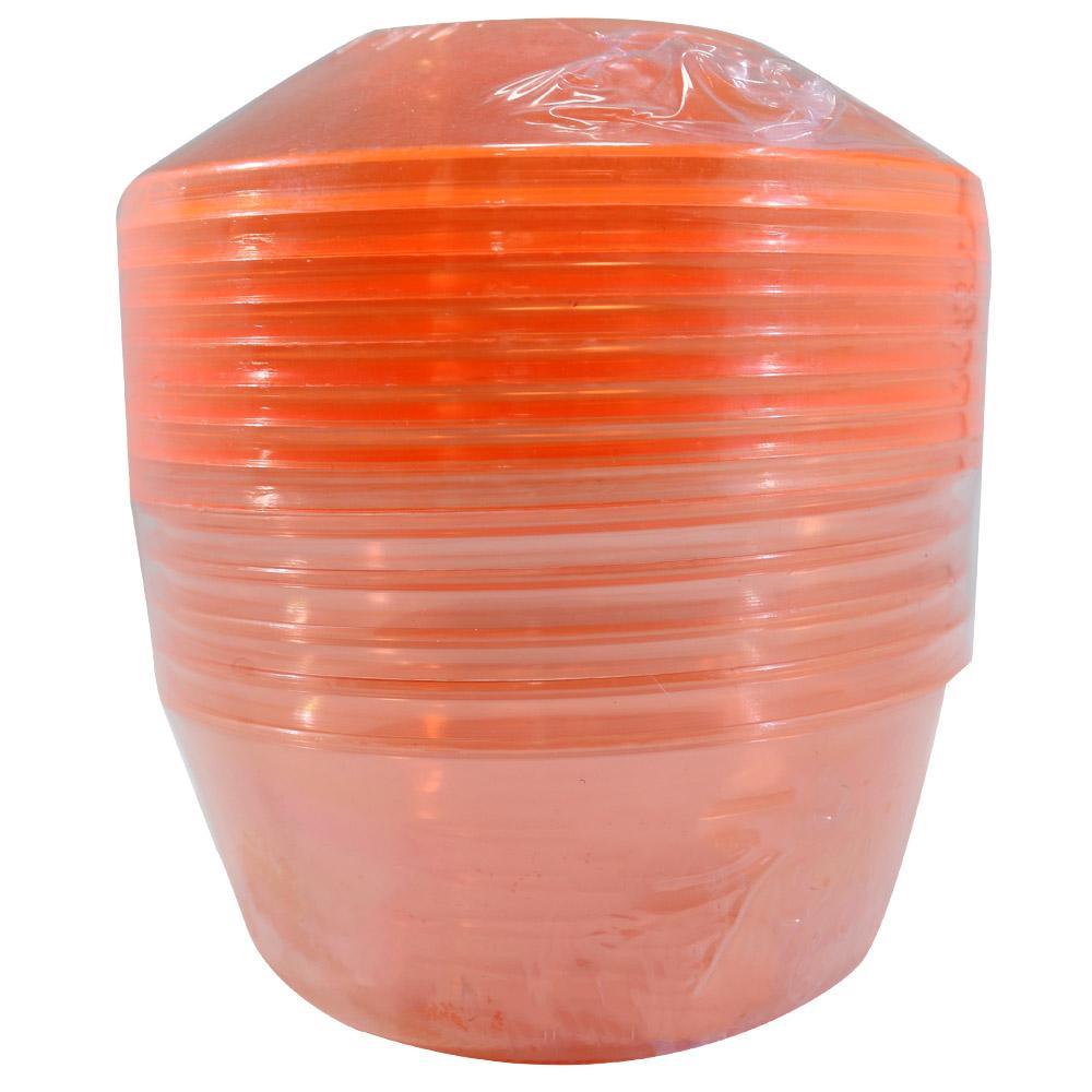 Colored Jelly Cup With Cover ( 8 Pcs) Orange Cleaning & Household