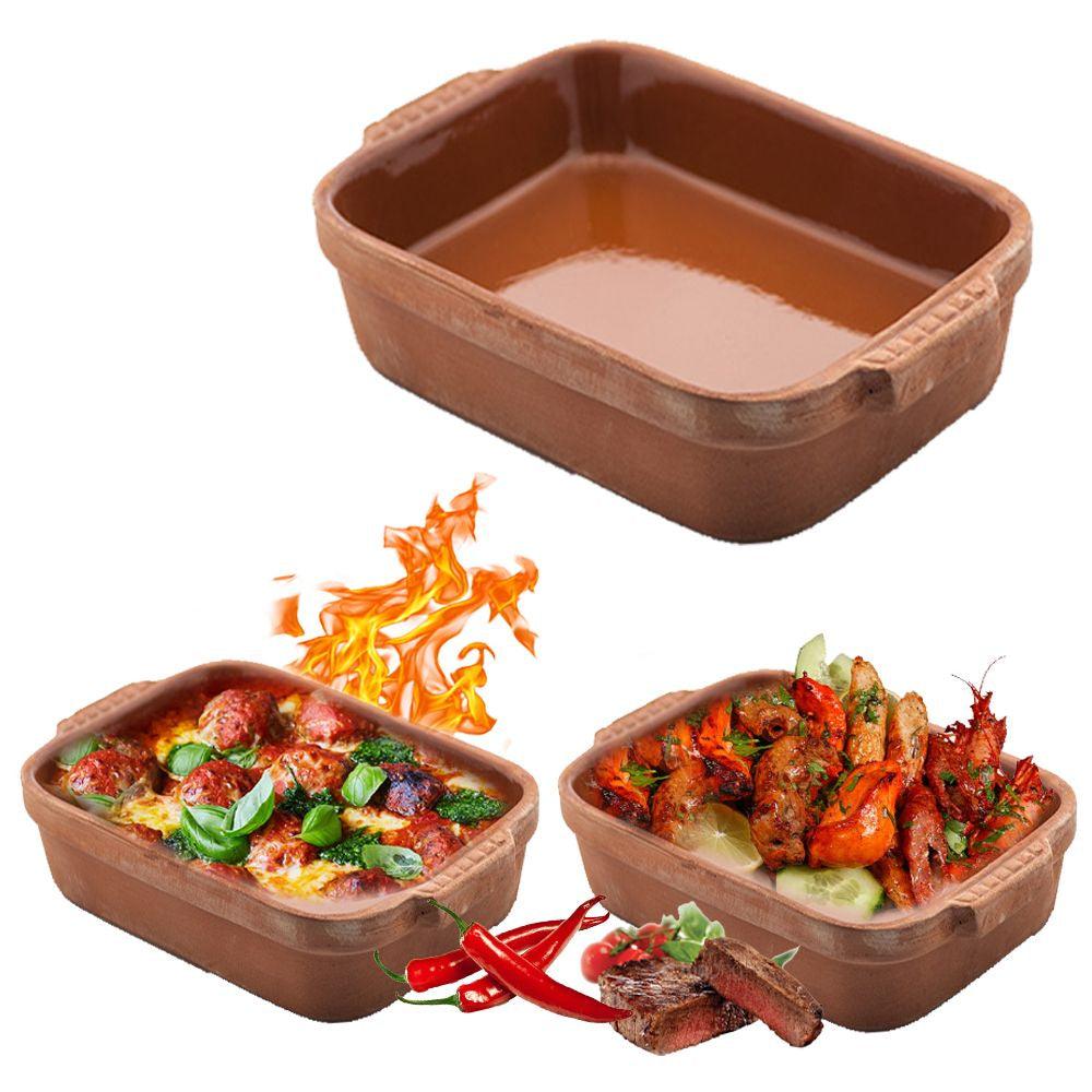 Via comlekci Pottery Squared Glazed Oven Tray / 20859 - Karout Online -Karout Online Shopping In lebanon - Karout Express Delivery 