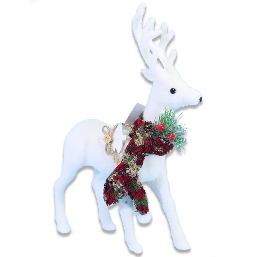 Christmas Foam Standing Gazelle With Red Scarf.