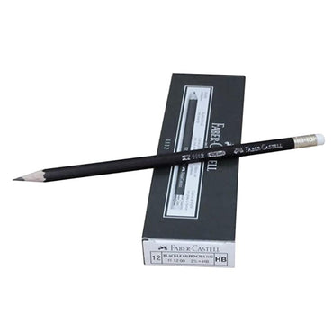 Faber Castell  Blacklead Pencil With Rubber HB Black - 12 Pieces / 14058 - Karout Online -Karout Online Shopping In lebanon - Karout Express Delivery 