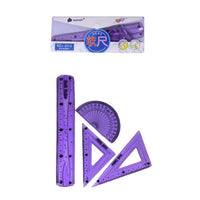 Set Of 4 Flexible Rulers In Button Click Bag.