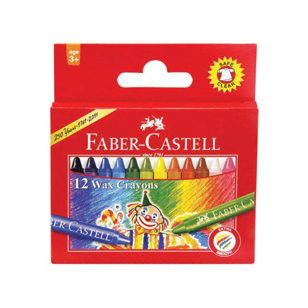 Faber Castell Wax Crayons 90mm - 12 colors / 52123 - Karout Online -Karout Online Shopping In lebanon - Karout Express Delivery 