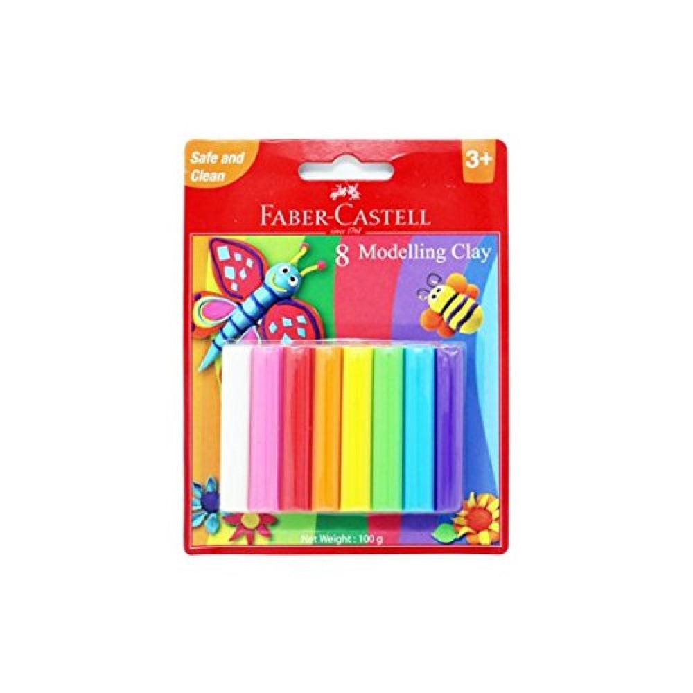 Faber Castell 8 Modeling Clay 100g Blister / 08915 - Karout Online -Karout Online Shopping In lebanon - Karout Express Delivery 