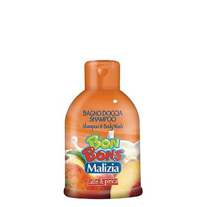Malizia BonBons Milk and Peach Shampoo and Body Wash 500ml - Karout Online -Karout Online Shopping In lebanon - Karout Express Delivery 