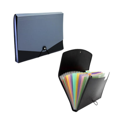 Multi Pocket Plastic File Folder With Button Lock.
