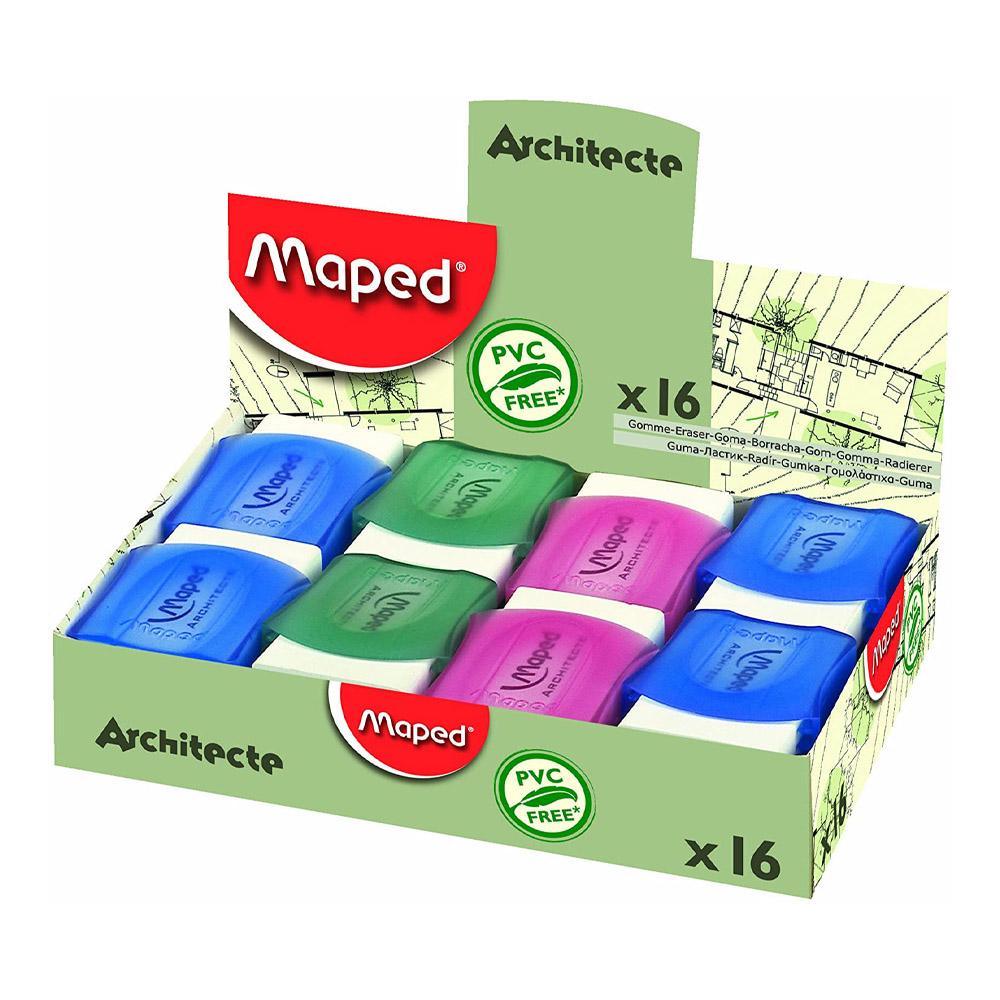 Maped 511010-Architect Eraser Assorted Colors-(Pack of 16).