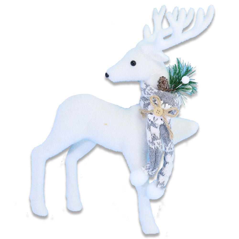 Christmas Foam Standing Gazelle With Grey Scarf.