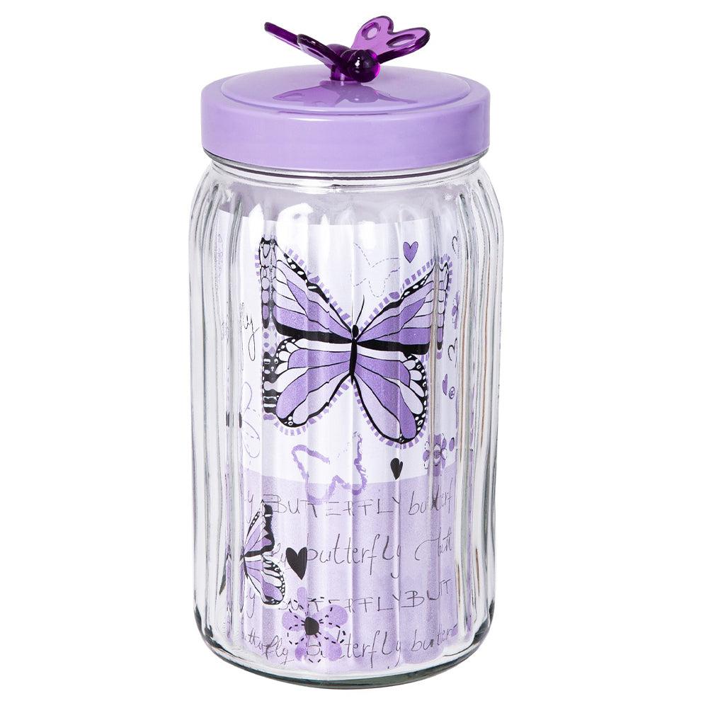 Herevin  Canister-Butterfly Cover-Soft Purple-Shrink /1.7Lt - Karout Online -Karout Online Shopping In lebanon - Karout Express Delivery 