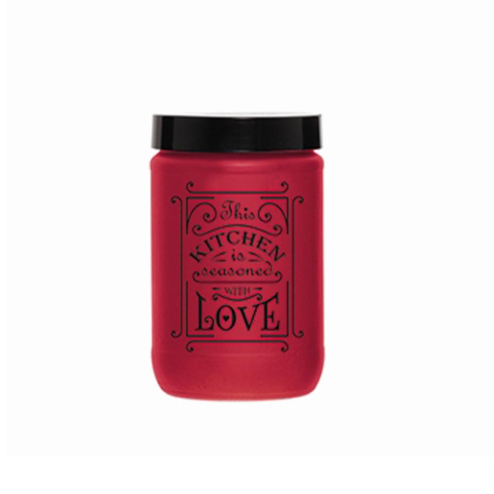 Herevin Decorated Red Matte Jar  / 425ml - Karout Online -Karout Online Shopping In lebanon - Karout Express Delivery 