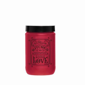 Herevin Decorated Red Matte Jar  / 660ml - Karout Online -Karout Online Shopping In lebanon - Karout Express Delivery 