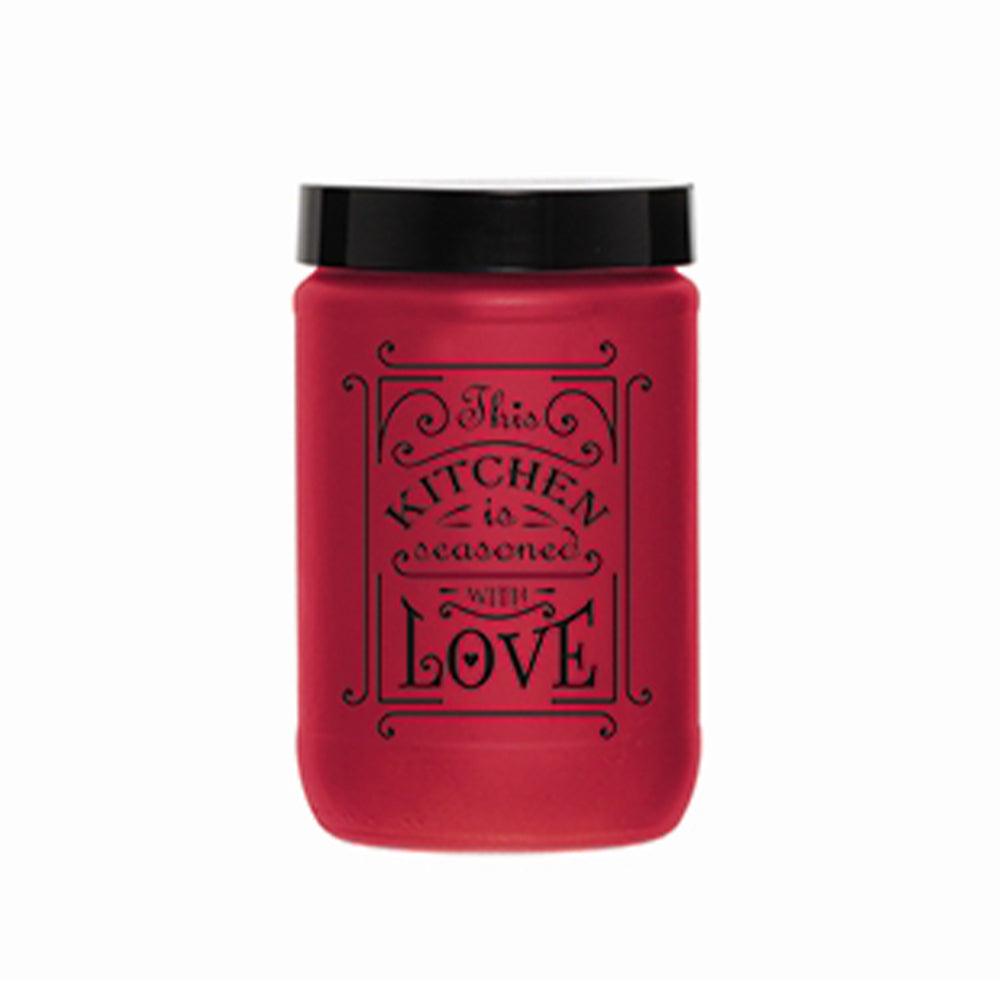 Herevin Decorated Red Matte Jar  / 1000ml - Karout Online -Karout Online Shopping In lebanon - Karout Express Delivery 