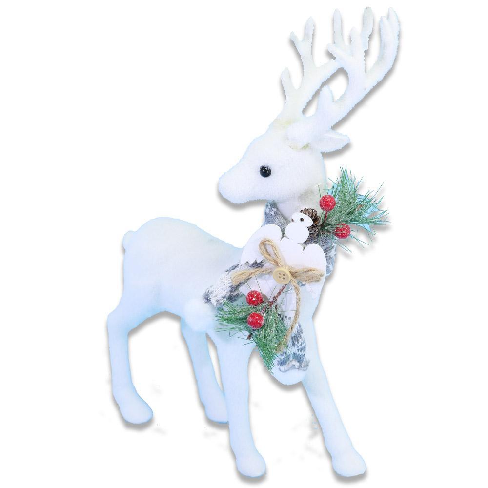 Christmas Foam Standing Gazelle With Grey Scarf.