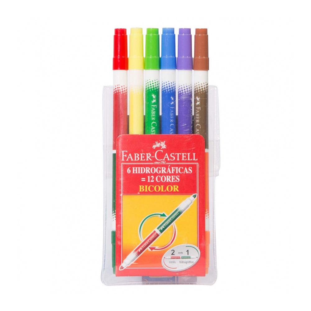 Faber Castell Fiberpen washable 12 color Double end / 24724 - Karout Online -Karout Online Shopping In lebanon - Karout Express Delivery 