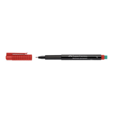 Faber Castell OHP Marker Permanent F, Red - Karout Online -Karout Online Shopping In lebanon - Karout Express Delivery 