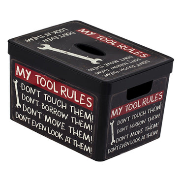 Herevin Decorated Plastic Box - My Tool Rules