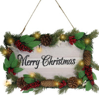 Merry Christmas Door Hanger 40 x 25 cm  +10 lamps.