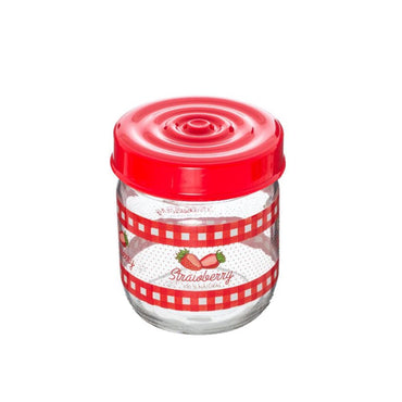 Herevin Decorated Jar -  Strawberry / 425ml - Karout Online -Karout Online Shopping In lebanon - Karout Express Delivery 