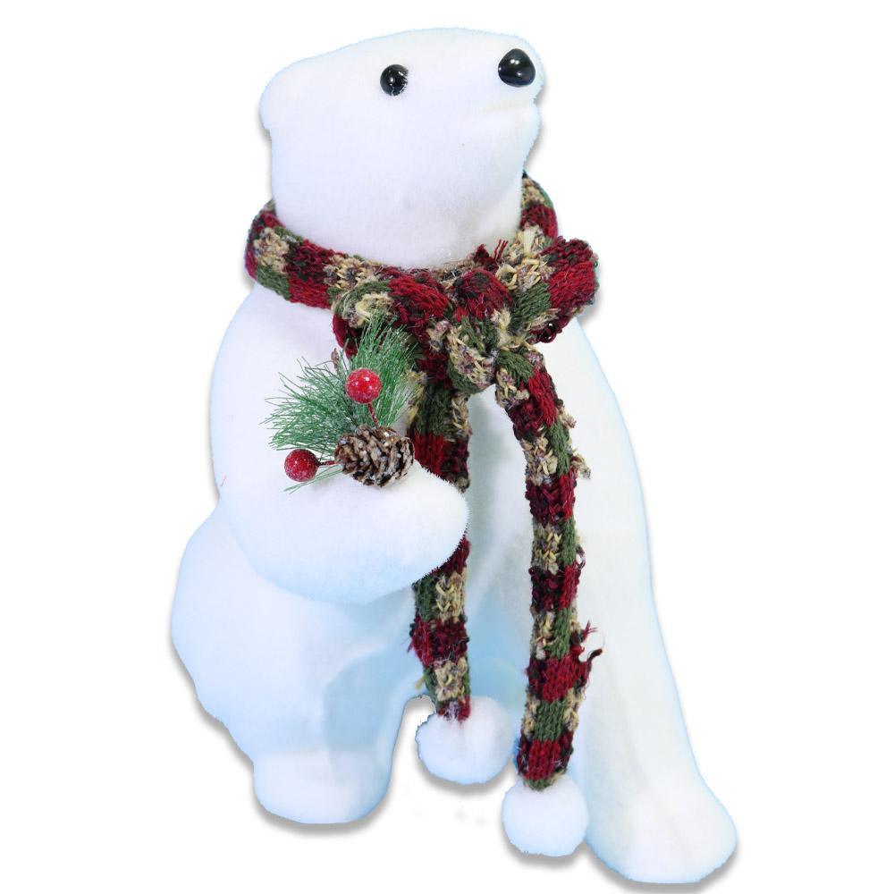 Christmas White Bear With Scarf.